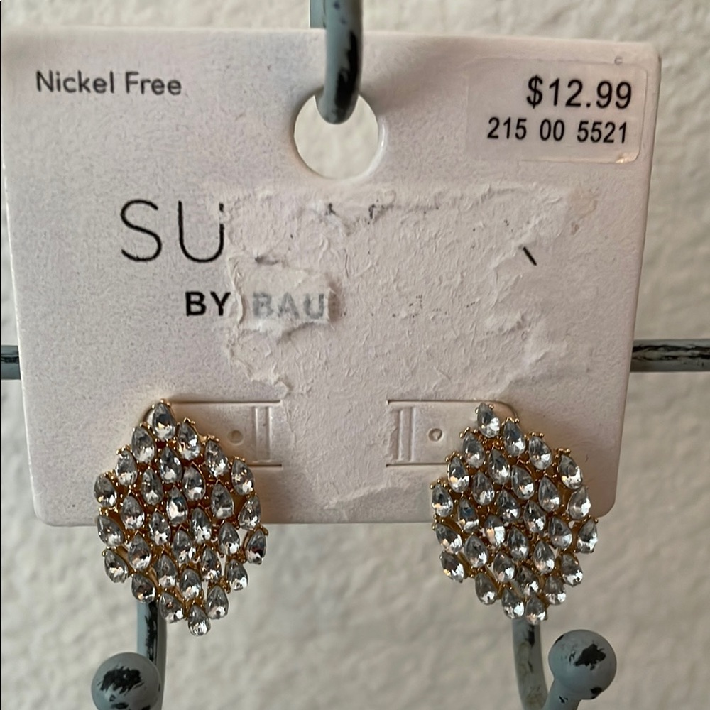 BaubleBar Gold and Silver Clustered Dome Earrings